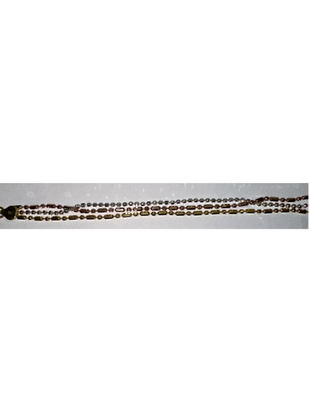 Women's Unbranded Tri-Color 925 Sterling Silver Bead Bracelet One Size